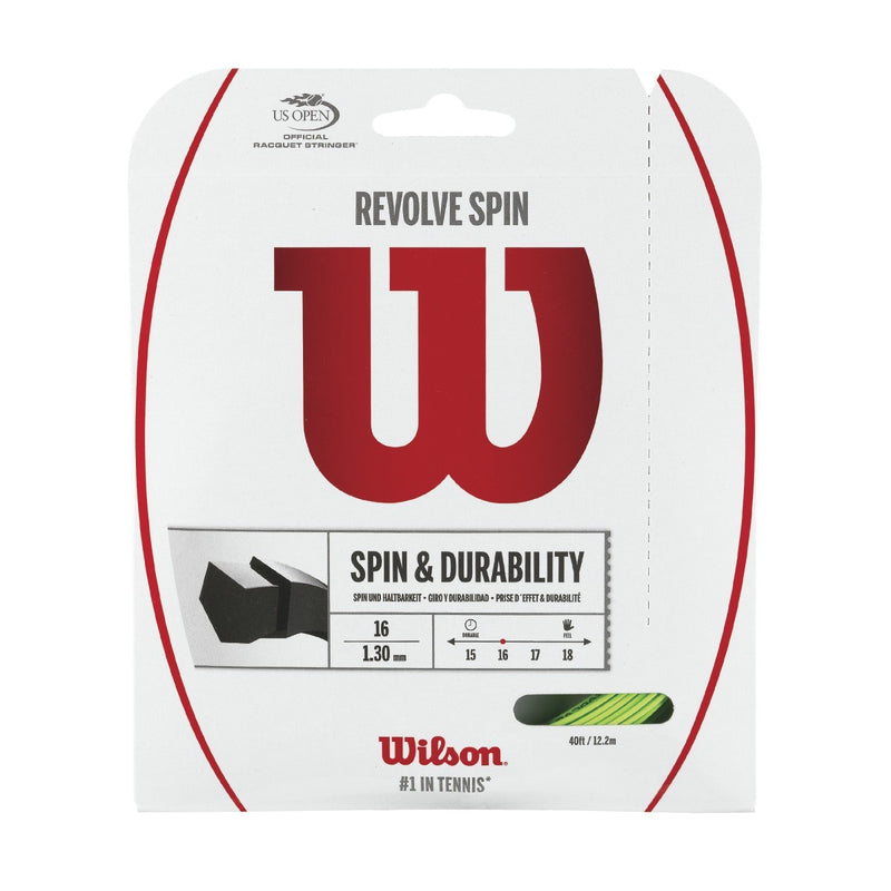 Wilson Revolve Spin Green Tennis String 16 Set - atr-sports