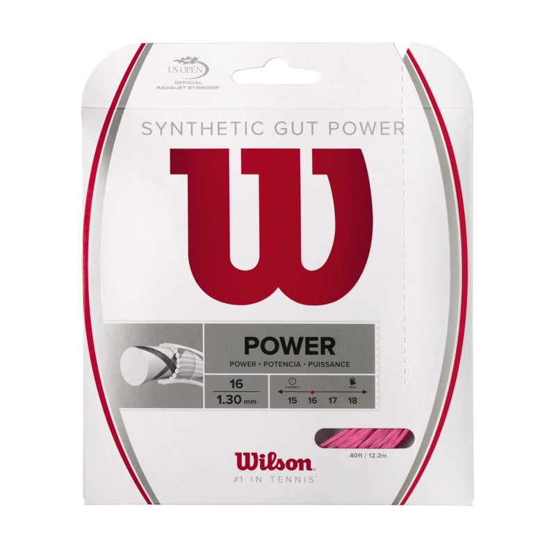 Wilson Synthetic Gut Power Pink Tennis String 16 Set - atr-sports