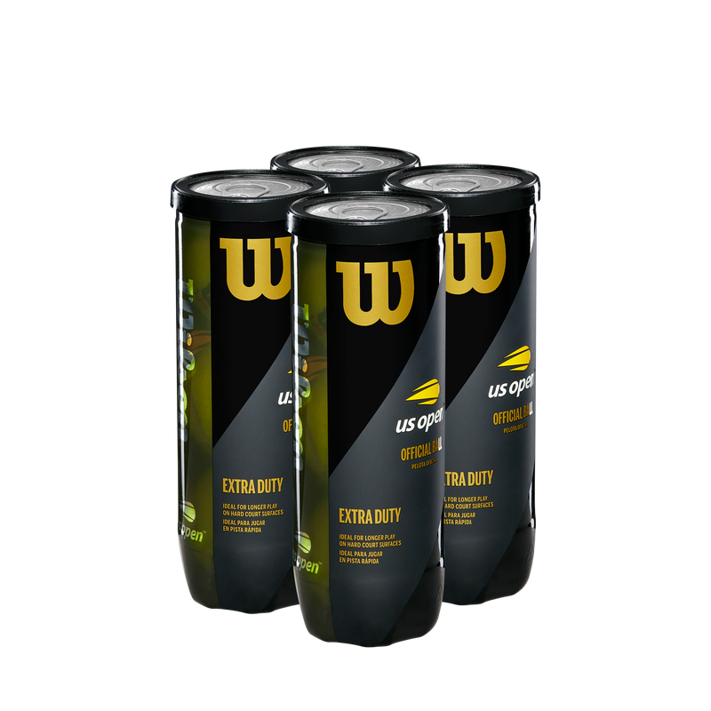 Wilson US Open Extra Duty 3 Tennis Ball Pack - 4 Cans