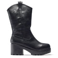 WINTU Long Chunky Western Boots - Long Boots - KOI Footwear - Black - Main View