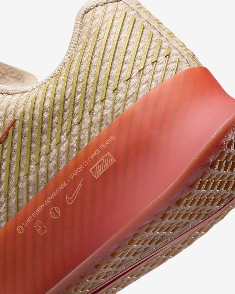 Women's Air Zoom Vapor 11 Premium Tennis Shoes in Sanddrift/Metallic Gold-Rust Factor