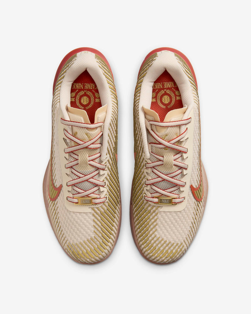 Women's Air Zoom Vapor 11 Premium Tennis Shoes in Sanddrift/Metallic Gold-Rust Factor