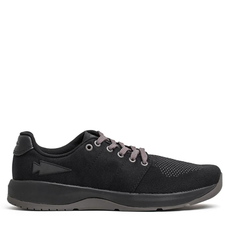 GORUCK Lead Ballistic Trainer black rucking shoe with charcoal laces and reflective design