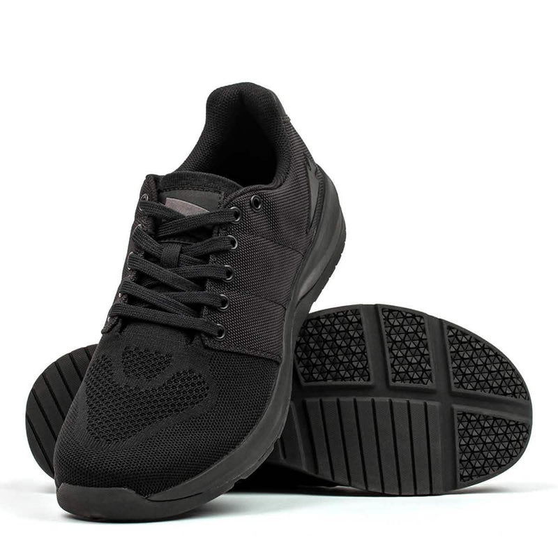 GORUCK black reflective rucking shoes with durable mesh upper and non-slip sole