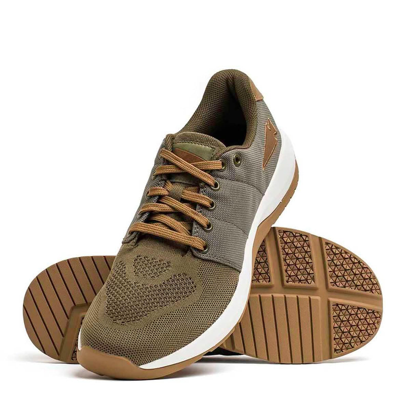GORUCK Ballistic Trainer in ranger green, white, and coyote brown with rugged sole