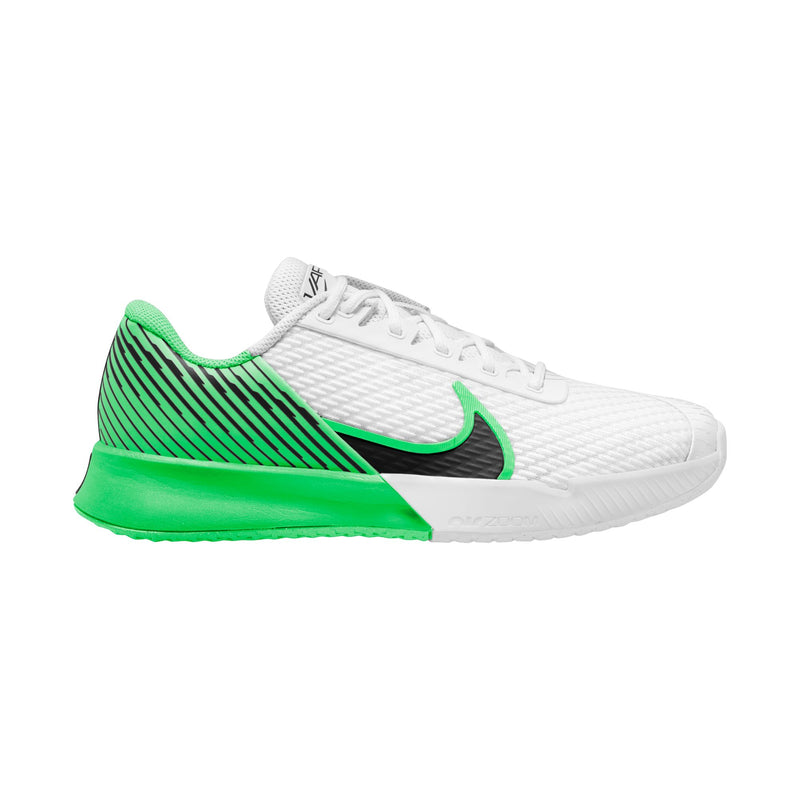 Women's Court Air Zoom Vapor Pro 2 Tennis Shoes in White/Black-Poison Green