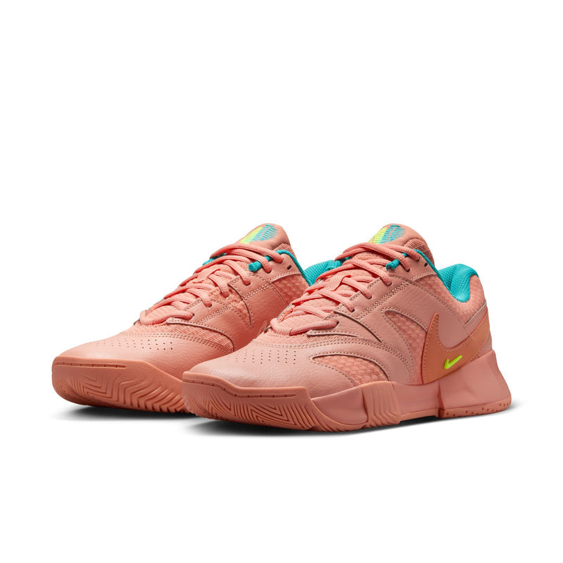 Women's Court Lite 4 Hard Court Tennis Shoes in Apricot Agate/Volt-Dusty Cactus
