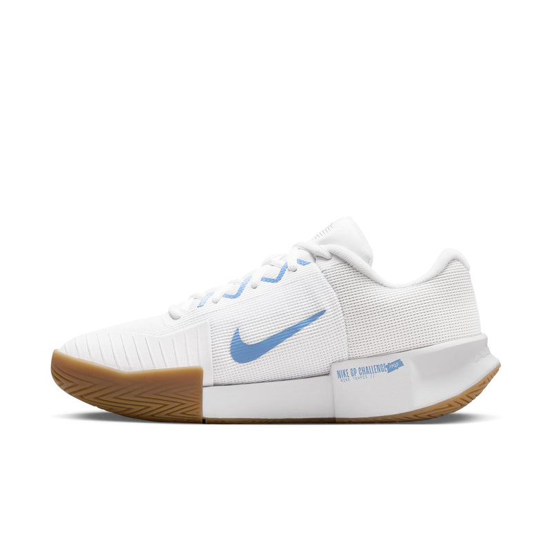 Women's GP Challenge Pro Hard Court Shoes in White/Light Blue-Sail-Gum Light Brown