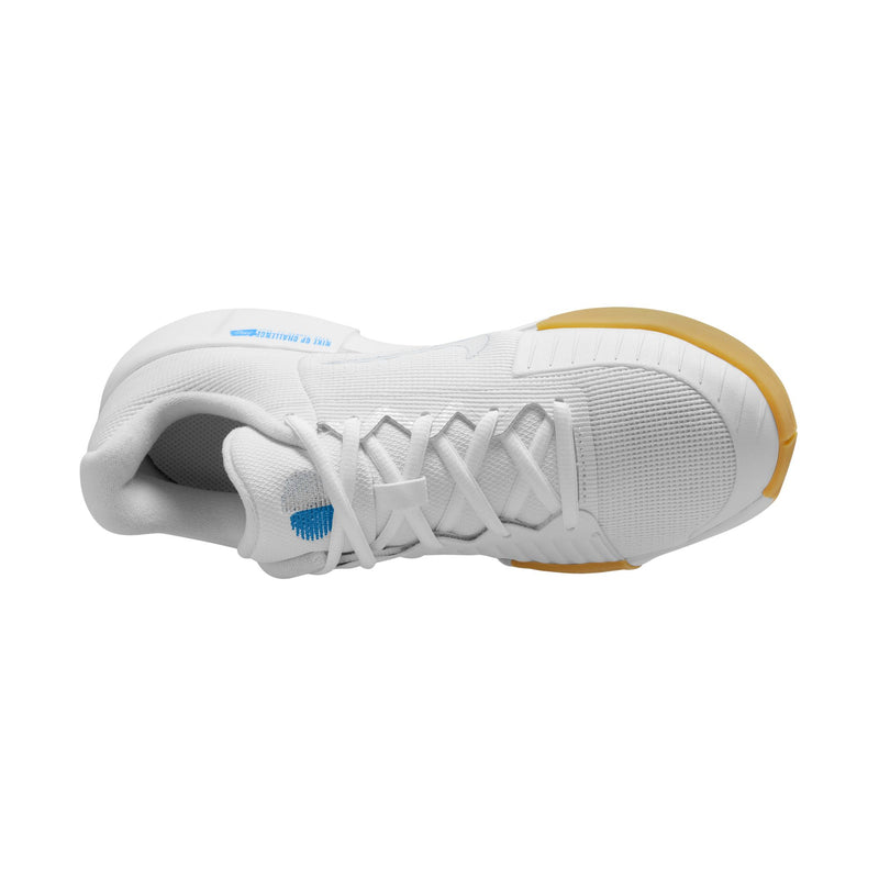 Women's GP Challenge Pro Hard Court Shoes in White/Light Blue-Sail-Gum Light Brown