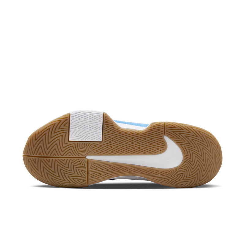 Women's GP Challenge Pro Hard Court Shoes in White/Light Blue-Sail-Gum Light Brown