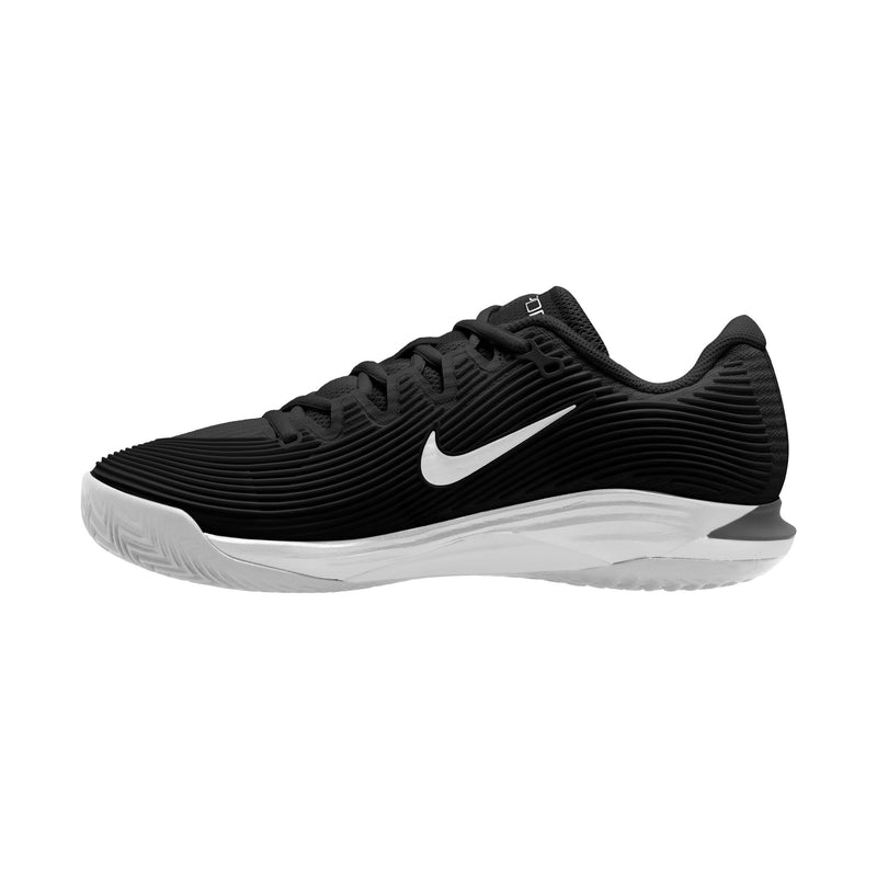 Women's Vapor 12 Clay Court Tennis Shoes in Black/White-Dk Smoke Grey