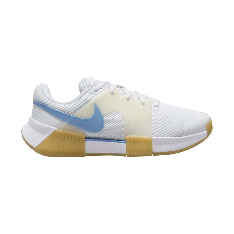 Women's Zoom GP Challenge 1 Tennis Shoes in White/Light Blue-Sail-Gum Light Brown