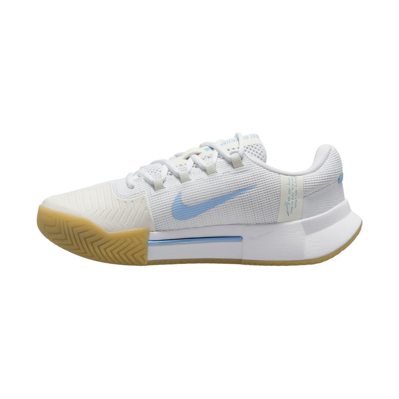 Women's Zoom GP Challenge 1 Tennis Shoes in White/Light Blue-Sail-Gum Light Brown