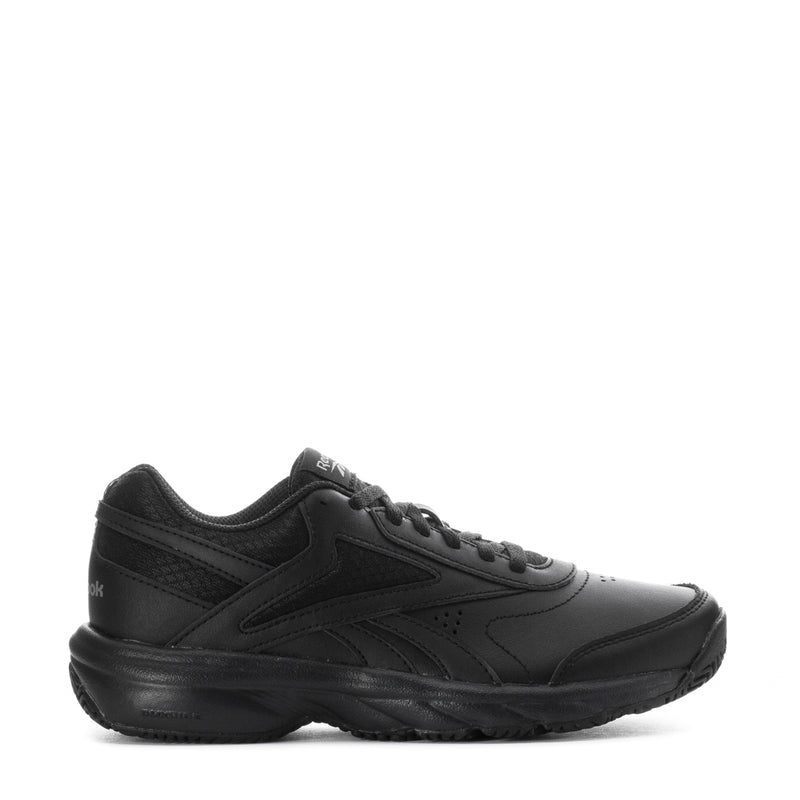Black women's lace-up sneaker with side logo and cushioned midsole