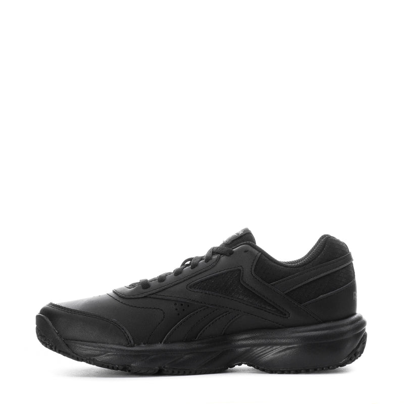 Black women's lace-up sneaker, front view, low-profile rubber sole