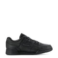 Black low-top lace-up sneaker with Reebok logo on side