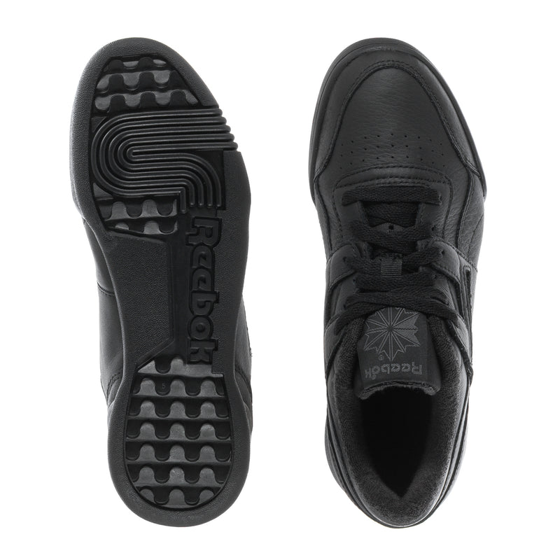 Black sneaker outsole tread and inside opening view