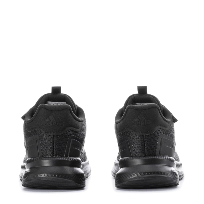 Kids black sneaker heel with lace-up closure and cushioned midsole