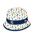 Infant New York Yankees bucket hat, white with navy brim and AOP graphics.
