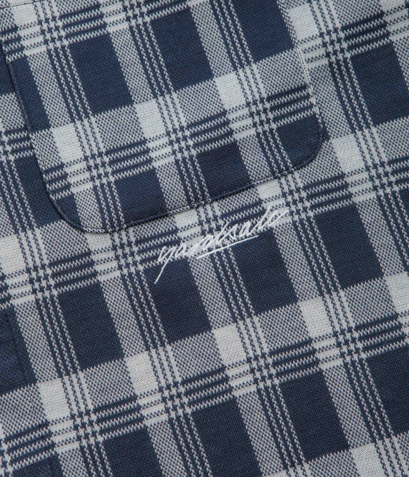 Yardsale YS Knitted Short Sleeve Shirt in Blue and White