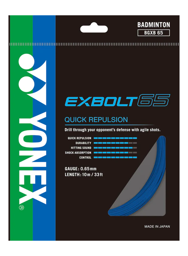 Yonex BG Exbolt 65 Badminton String (Blue)
